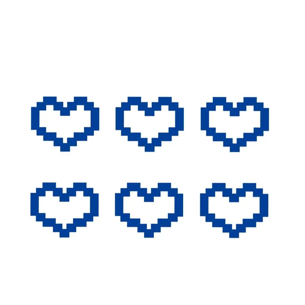 

PVC Waterproof Heart Sticker For Car Laptop Window Motorcycle Vinyl Decal Mosaic Heart Love Car Stickers For Car Window 6Pcs/set синій