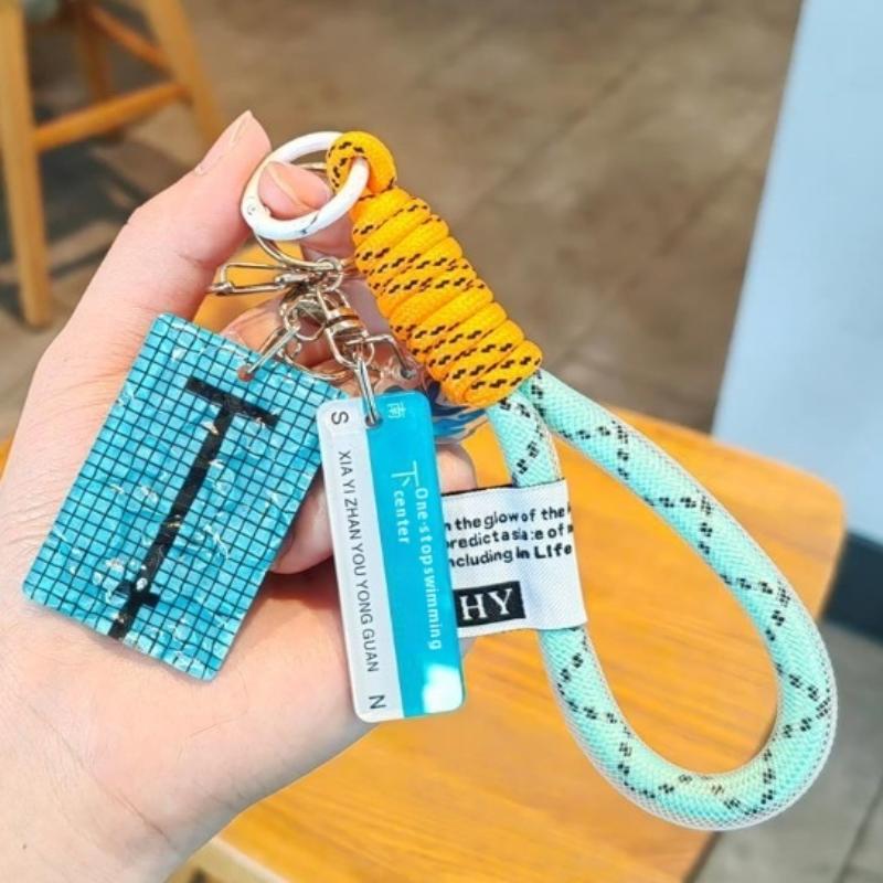 Creative Swimming Pool Keychain Wavy Keychain Decorations Car Key Ring Swimming Pool Keychain Alltaglich Pendant Swimmer'S Gift