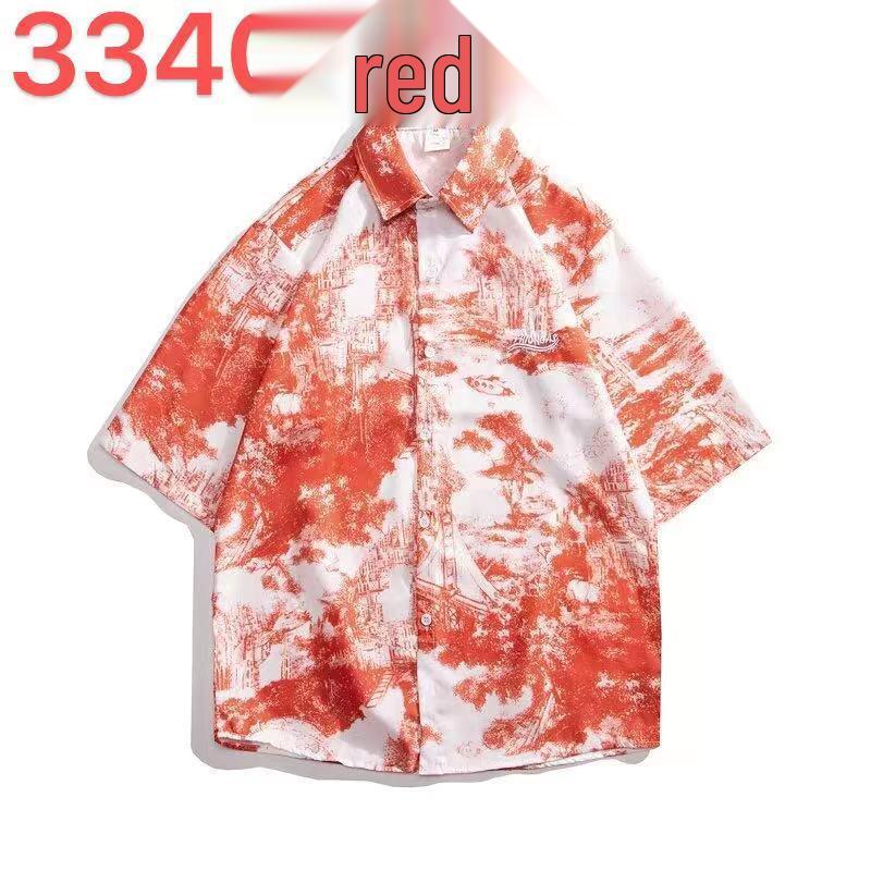 Unisex Summer Floral Short Sleeve Shirt - Hainan Sanya Travel & Casual Hong Kong Style Fashion