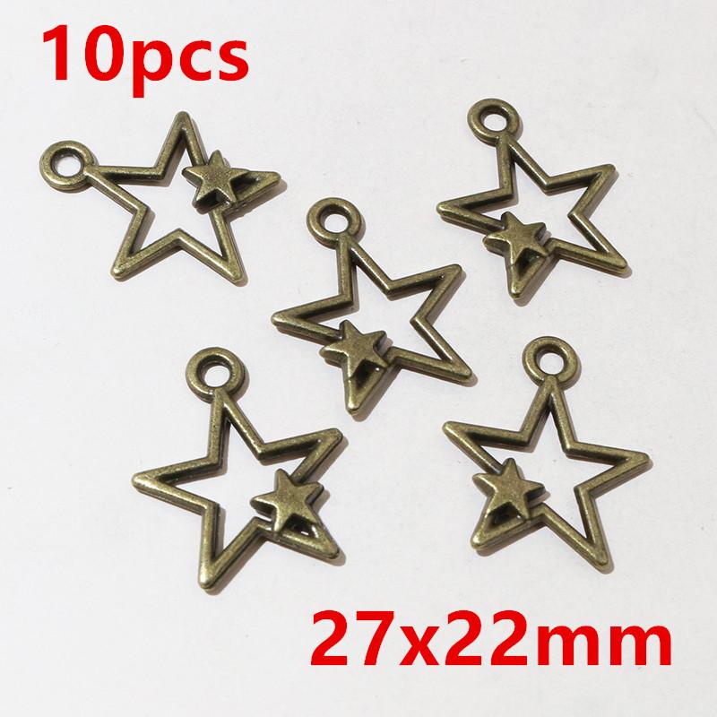 10-50pcs Alloy Metal Star Charms Pendant for Necklace Bracelet Earrings DIY Jewelry Making Accessories Findings Crafts