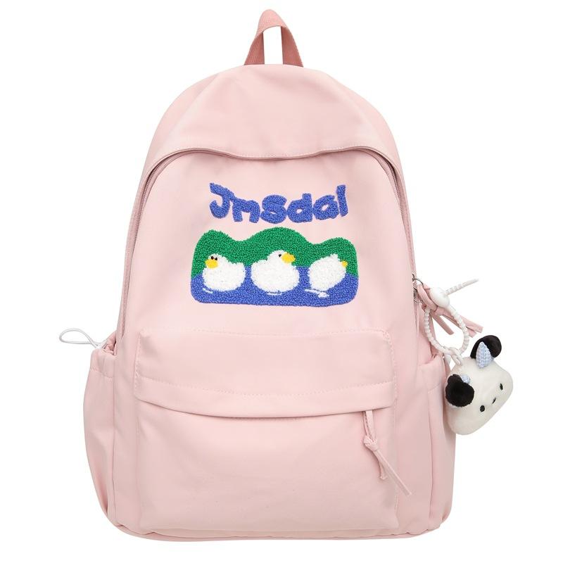 

Cartoon Student Schooll Bag Large Capacity Women s Backpack Girls Travel Bag рожевий