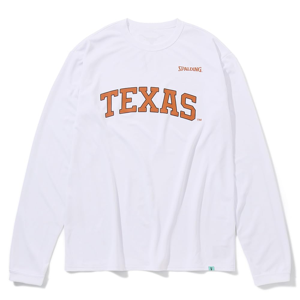 

Spalding Texas Letter Print Basketball Long Sleeve T-Shirt, Size M, White (SMT23133TX)