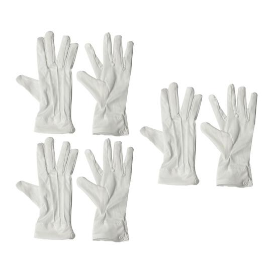 White Formal Gloves Uniform Costume Tuxedo Guard Gloves for Men Women Coin Jewelry Inspection Gloves for Server