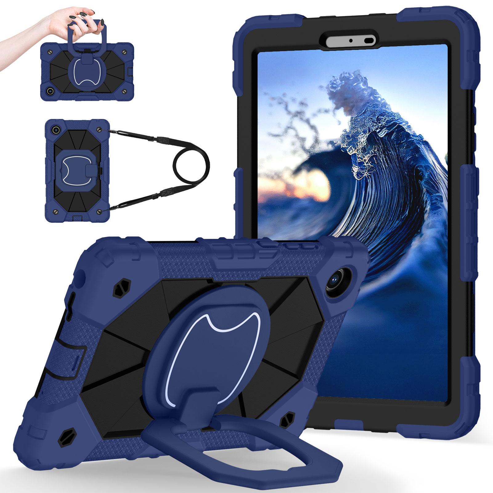 

Rugged Case For Lenovo Tab One K9 2025 8.7 inch Model TB305FU 360 Rotating Handle Grip Stand Hybrid Cover With Shoulder Strap Tab One (K9) TB305FU