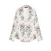 Spring New Women's Clothing Fashion Style Lapel Long Sleeves Silk Satin Texture Print Shirt 8503899