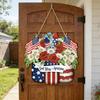 Farmhouses Wooden 4th of July Door Hanger Sign With Patriotics Theme For Holiday Parties Decoration And Gift Giving