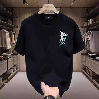 Short Sleeve Cotton Men'S Printed T-Shirt Trend Men'S And Women'S Versatile Crew Neck T-Shirt Men'S