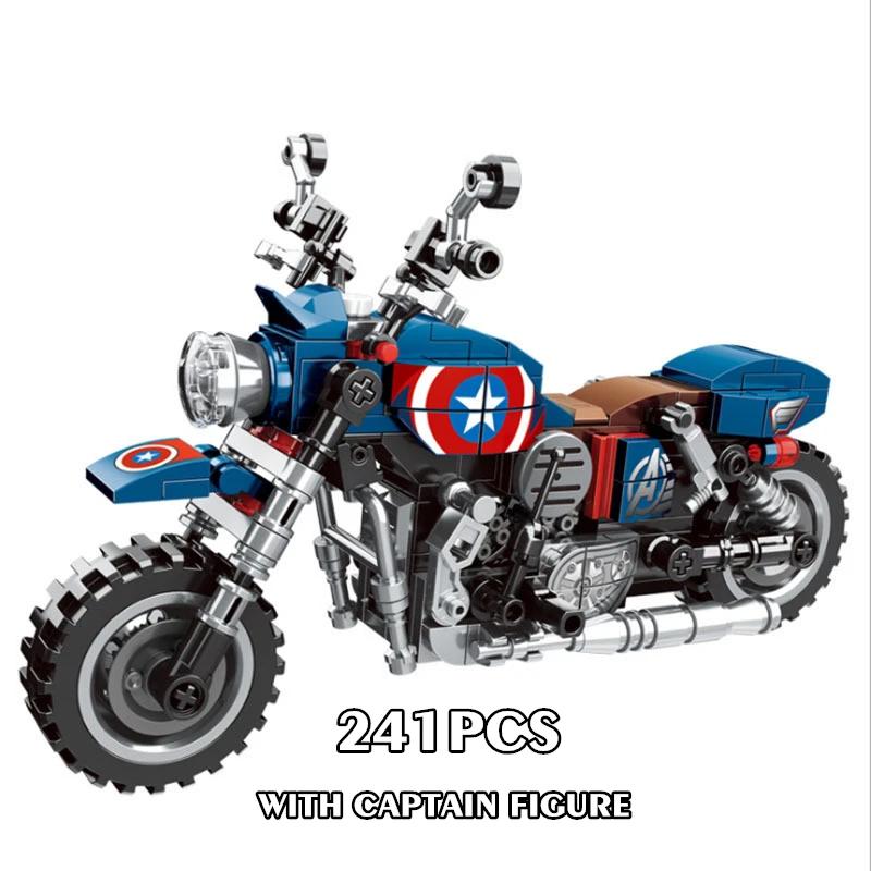

Aoger Avenger America Irons-Heroes Motorcycle Model Building Blocks Bricks Toys Kid Gifts Creative Boy Set