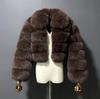 Imitation Fox Fur Jacket Women's Lapel Long-sleeved Fur Splicing Top