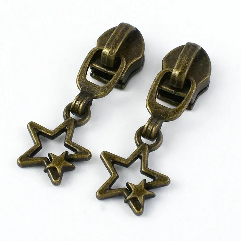 5/10/20Pcs Meetee 5# Zippers Slider Pullers for Nylon Zipper Tapes Sewing Zip Closure Heads Repair Kits Bag Garment Accessories