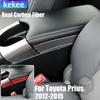 Real Carbon Fiber Car Accessories Center Armrest Trim Cover Soft Sticker For Toyota Prius XW30/ZVW30 2012 2013 2014 2015