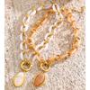 Yhpup Harz Acryl Handgefertigte Kette Ovaler Anhänger Mode Statement Halskette 18K Gold PVD Beschichtet Trendiger Wasserdichter Schmuck Geschenk
