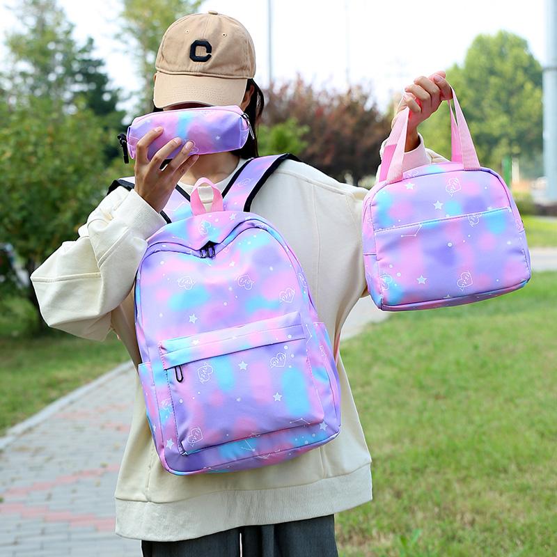 College Student Three-piece Set Student Schoolbag Casual Backpack
