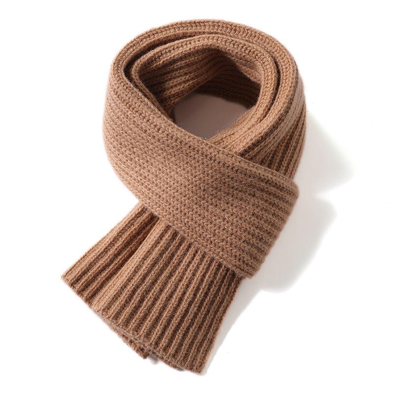 

Шарф из 100% чистой шерсти, мужской и женский осенне-зимний парный короткий вязаный теплый, универсальный маленький шарф для родителей и детей 160cm