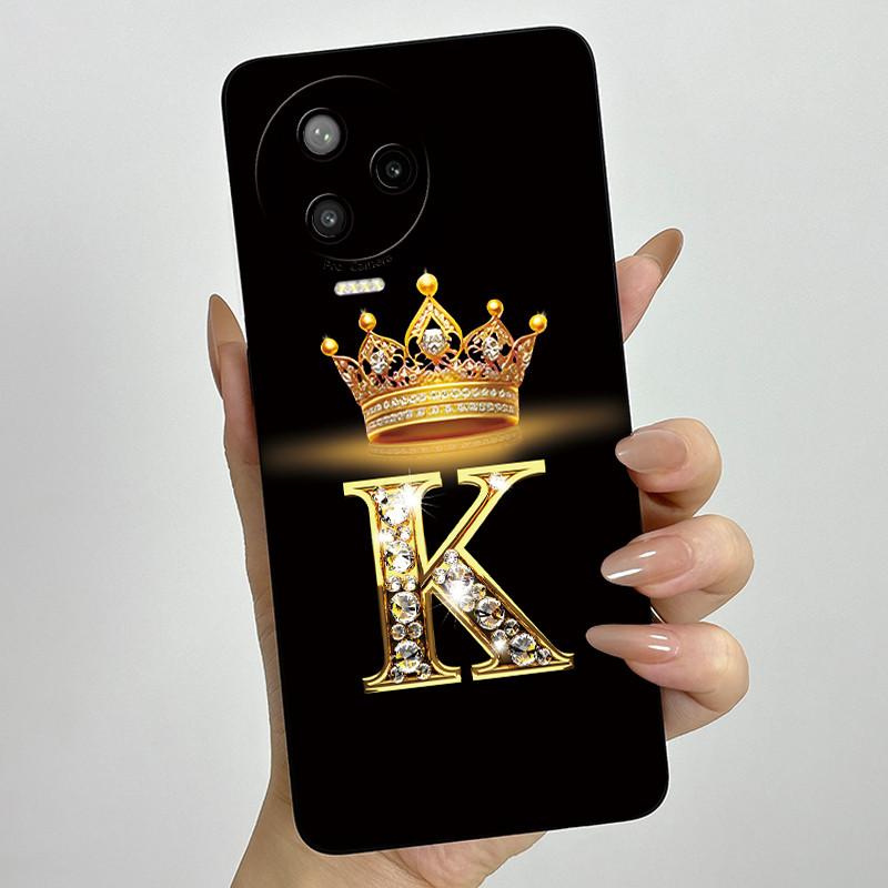 For Infinix Note 12 Pro 4G / Note 12 (2023) X676C X676B Fashion Initial Letter Couple Phone Case Soft Silicone TPU Protective