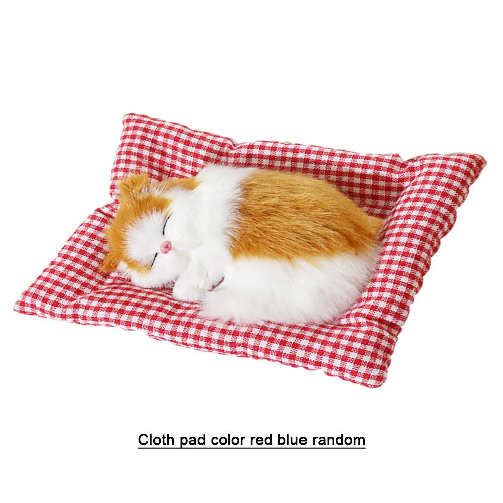 Simulation Mini Cat Cloth Pad Plush Cats Children Birthday Gifts Creative Imitation Ornaments Home Fireplace Decoration Supplies