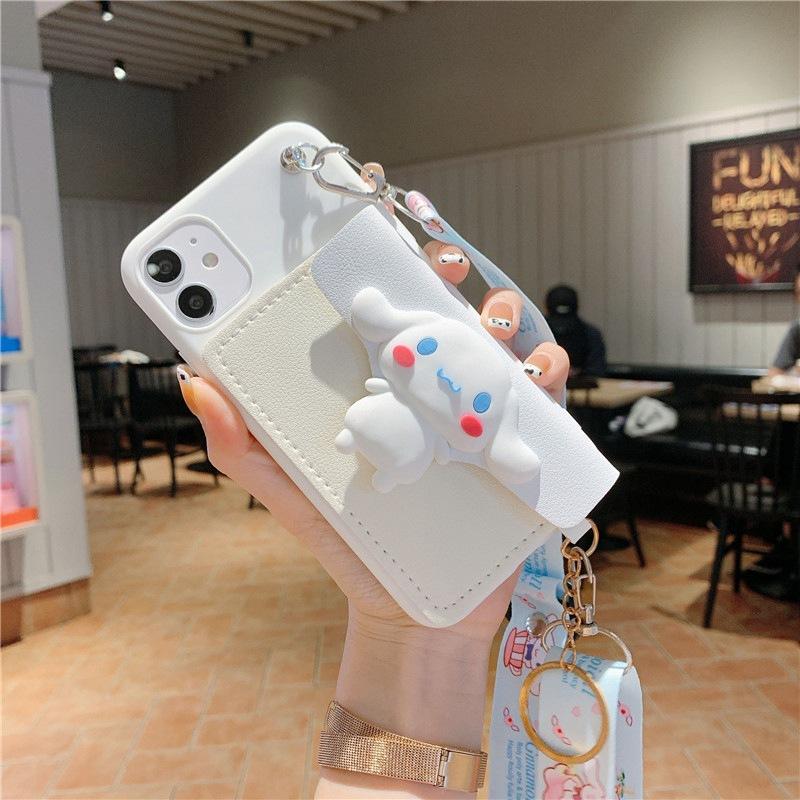 The New Model Is Suitable for Apple 17 Yugui Dog Mobile Phone Case Cartoon Cute Iphone16pro Card Bag Messenger Rope Soft.