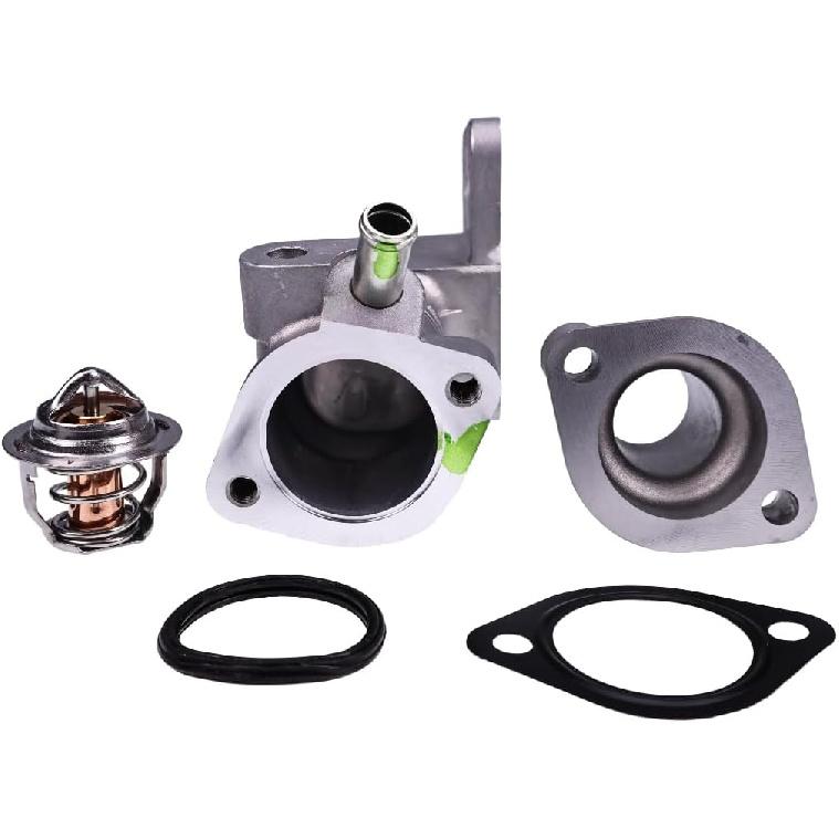 JZGRDN Water Flange 17331-72700 17331-72702 17331-72703 & Thermostat 3918235 with Gaskets, Cover 16221-73270 15321-73260 Compatible with Kubota V1702