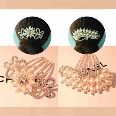 Fashion Flower Design Females Hair Accessories Clip Beautiful Plate Hair Comb Clip Hair Insert