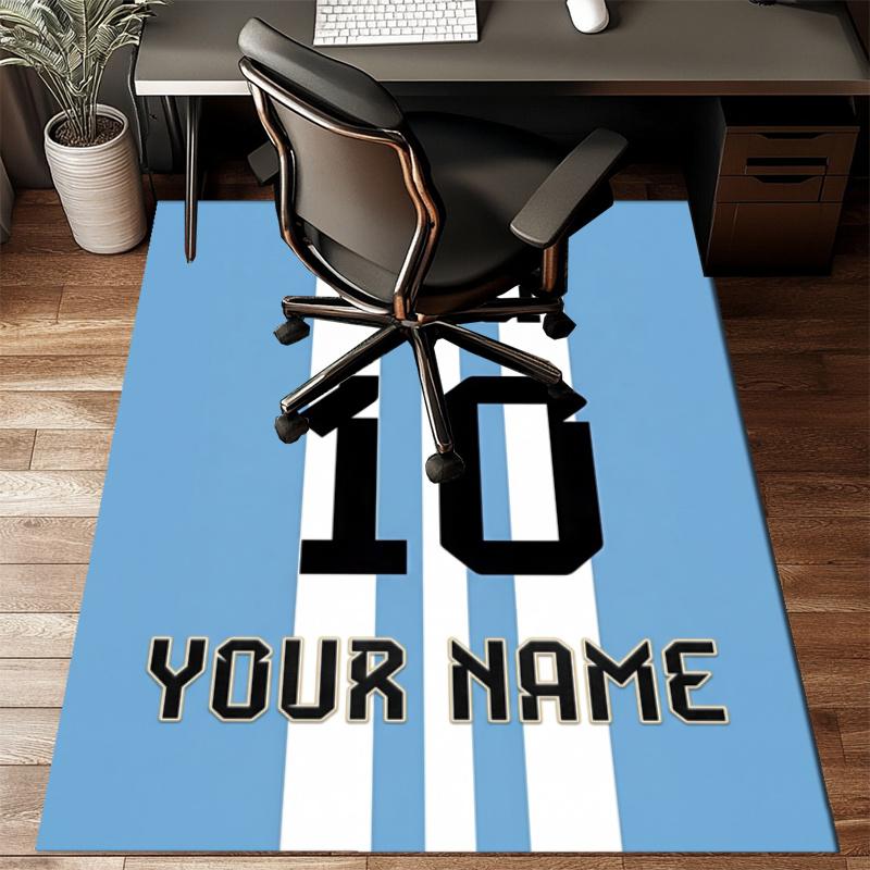 Custom Name Number 10 Football Rug - Decorative Non-slip Carpet With YourName For Bedroom Or Office Perfect Gift For Family And Friends