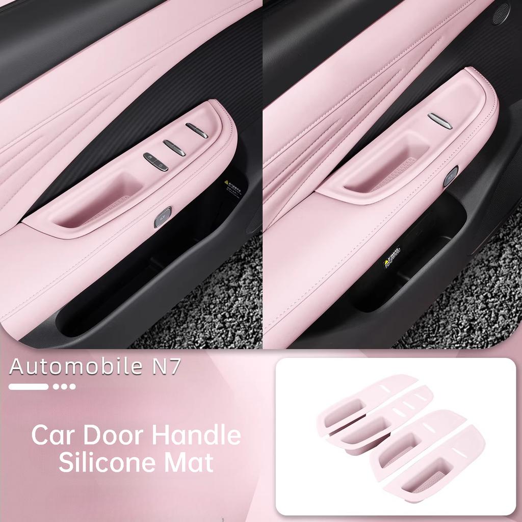 For Nissan N7 Primera Car Door Handle Silicone Mat Window Lifter Panel Switch Button Protective Pad Interior Accessories