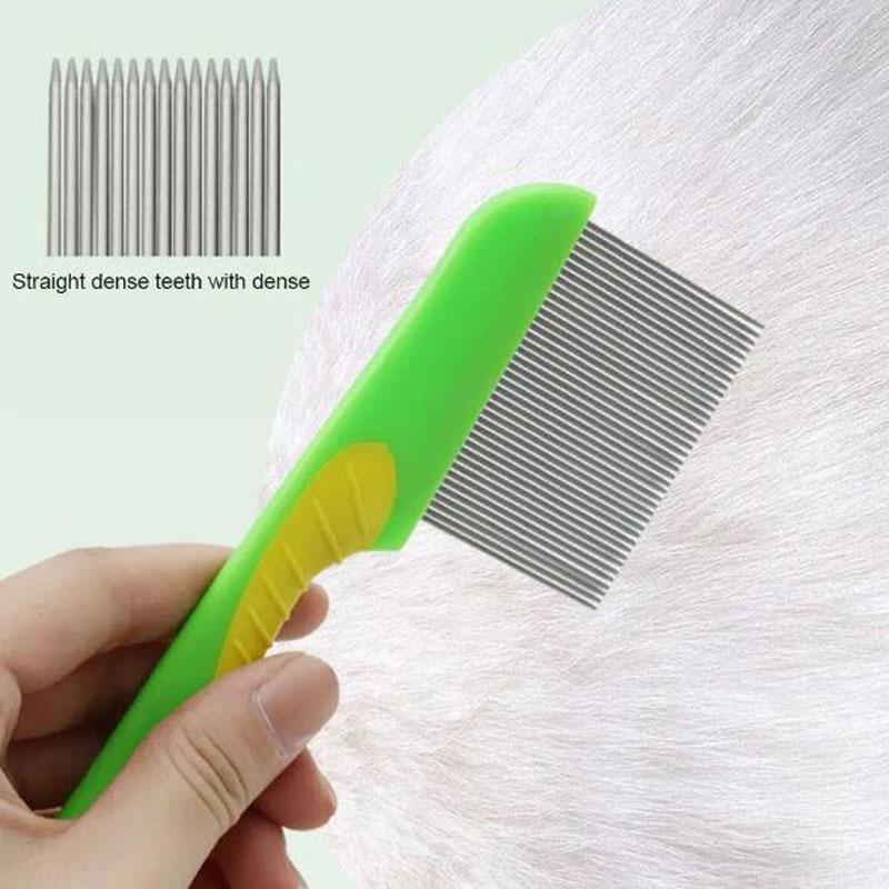 Pet Dematting Comb Steel Pet Grooming Comb For Dogs And Cats Gently Removes Loose Undercoat Flea Comb Pretty&Better