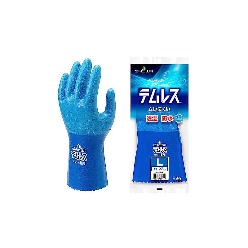 [Breathable and Waterproof] Showaglove No.281 Temres L Size Blue 1 Pair