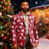 Herren Hässlicher Weihnachten Kord Warmtaschen Anzugjacke Strickjacke Herren Freizeitanzug