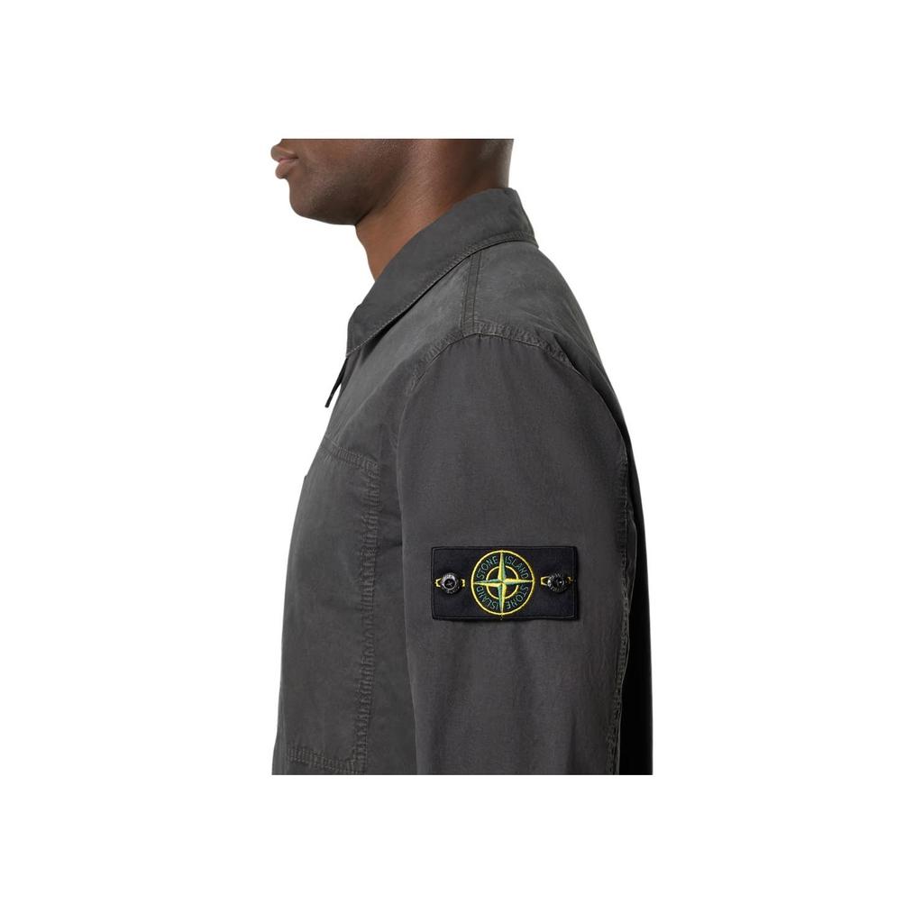 STONE ISLAND Washed Vintage Zip Jacket Men Jackets Carbon-Black K1S151200032S00WN-V0165