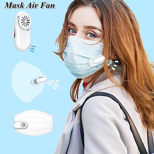 New Upgraded Mask Air Fan Personal Wearable Face Mask Fan USB Charging