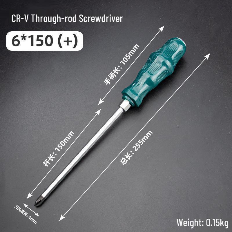 One-Word Industrial Magnetic Phillips & Flathead Screwdriver with Extra-Long Shank & Torx Impact Features