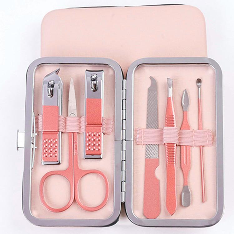 7Pcs/set Rose Gold Nail clippers Beauty Nail Art Manicure Pedicure Tool, Nail Scissors