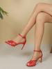 Fashion Open Toe Sandals Stiletto Heels Comfort Shoes for Women Suit Female Beige All-Match Large Size Buckle Strap Peep Black Silver Lo