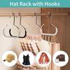 4 Pack Hat Hangers for Closet, Hat Organizer for Closet, Metal Hat Hooks for Baseball Caps, Belt, Scarf, Purse (Multicolor)
