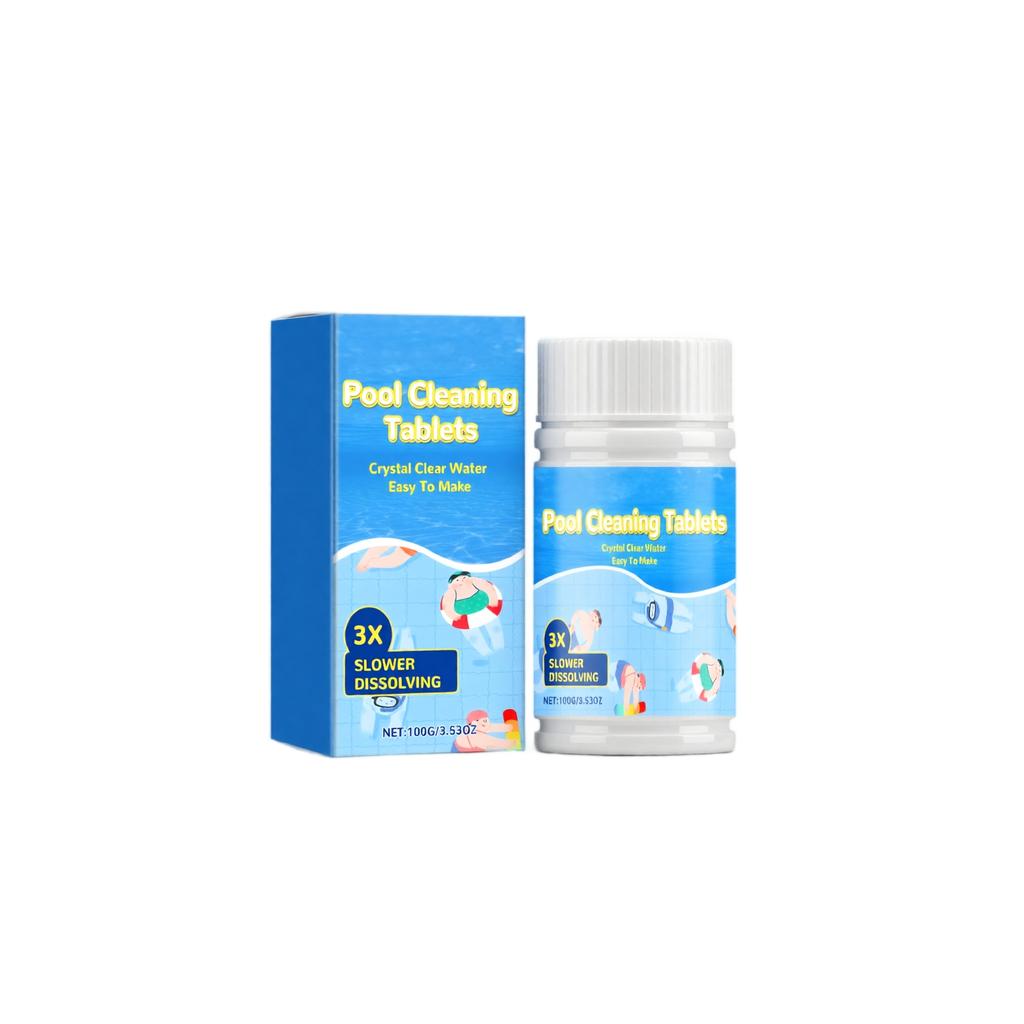 Pool Cleaning Tablets Slow Dissolving Chlorine Tablets for Crystal Clear Water Easy To Use for Swimming Pools and Spas