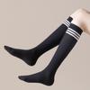 Kniehohe Socken für Damen, Oberschenkelhohe Socken, Baumwolle Doppelstrick Lange Socken, Schlankmachender Druck Japanischer Stil Akademischer Stil JK Damensocken