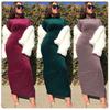 Korean Velvet Long Hip-Wrap Dress LR209
