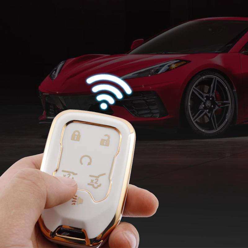 Funda protectora suave de TPU para llave de coche, carcasa protectora Fob de 5/6 botones para Chevrolet 2015 16 Tahoe Silverado Suburban GMC Sierra Acadia Terrain