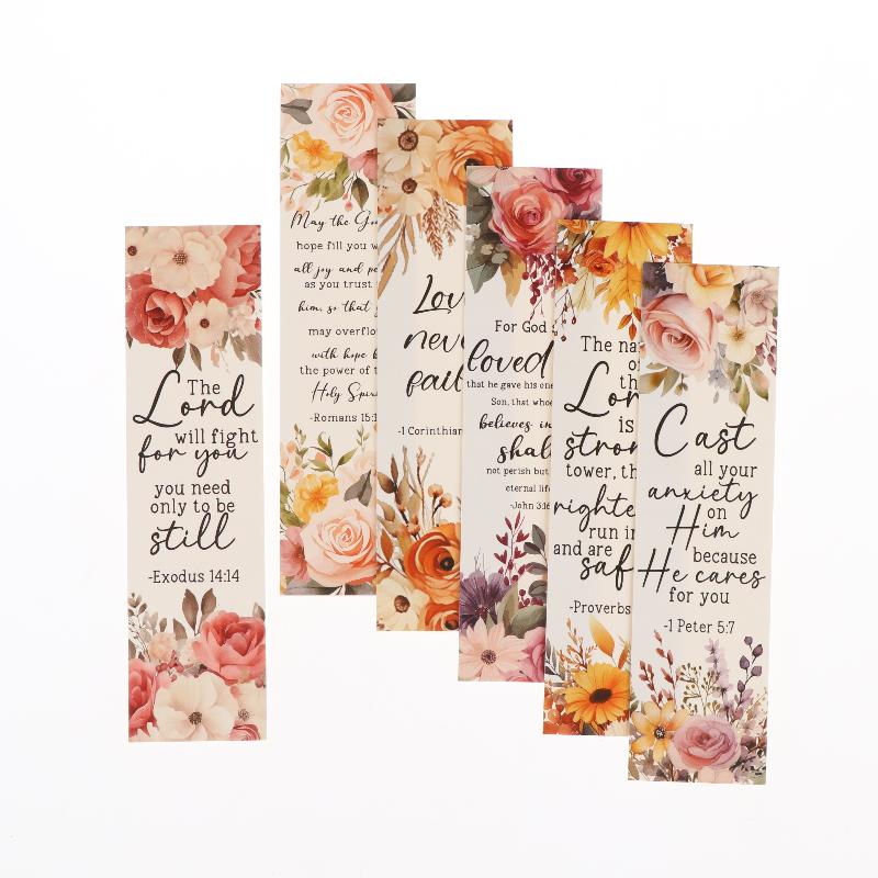 30 Pcs Verse Bookmarks With Watercolor Floral Prints Perfect For Book Lovers Church Gifting Daily Reading