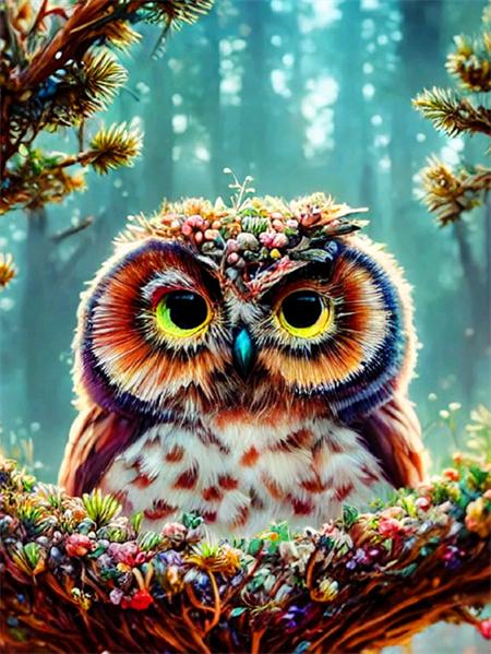 Full Square/round Diamond Art Painting Owl Cartoon 5d Diy Embroidery Mosaic Animal Crystal Wall Sticker Decor Home
