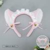 Fatto a mano ragazza Lolita Comic-Con copricapo pizzo fiocco accessori cameriera simulazione orecchie da gatto cerchietto coda da gatto costume