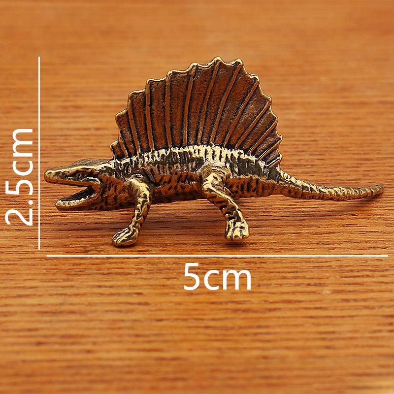 Thornback Dragon Dinosaur Small Copper Retro Play Gift Desktop Decoration Small Dinosaur Metal Ornament Crafts