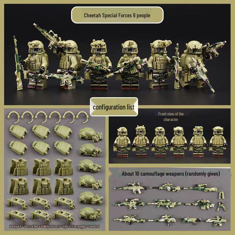 Military Minifigures: Compatible Building Blocks for Children - Ghost Special Forces Edition