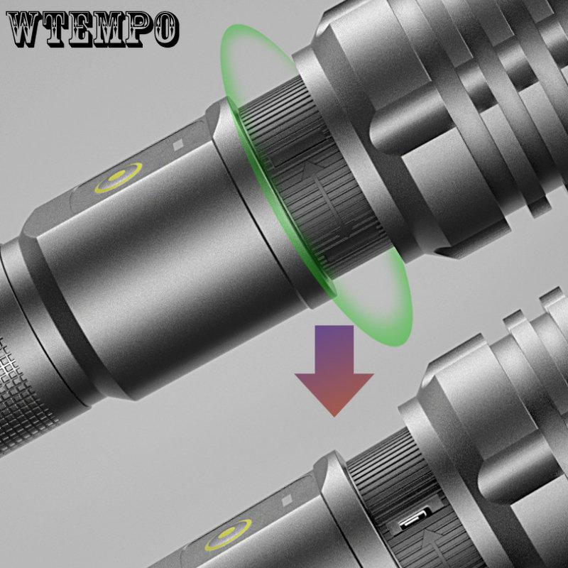 P50 Strong Light Flashlight Aluminum Alloy USB Rechargeable Flashlight Zoom Strong Light Flashlight