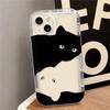 Fortgeschrittene Kunst [Schwarz-Weiß-Katze] Anwendbar auf iPhone16pormax Handyhülle 14 Einfach 13 Kreativ 15 Weiche Hülle