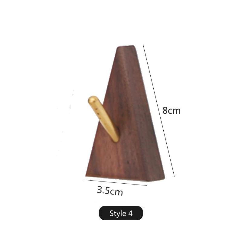 1pcs Creative Solid Wood Brass Punch Free Hook Into Account Key Clothes Hook Coat Hat Hand Bag Hook Solid Wood Hook for Clothes and Hats