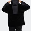 adidas Corduroy Hooded Sports Jacket with Half Zipper and Logo Patchwork Men Jackets Black HD0365