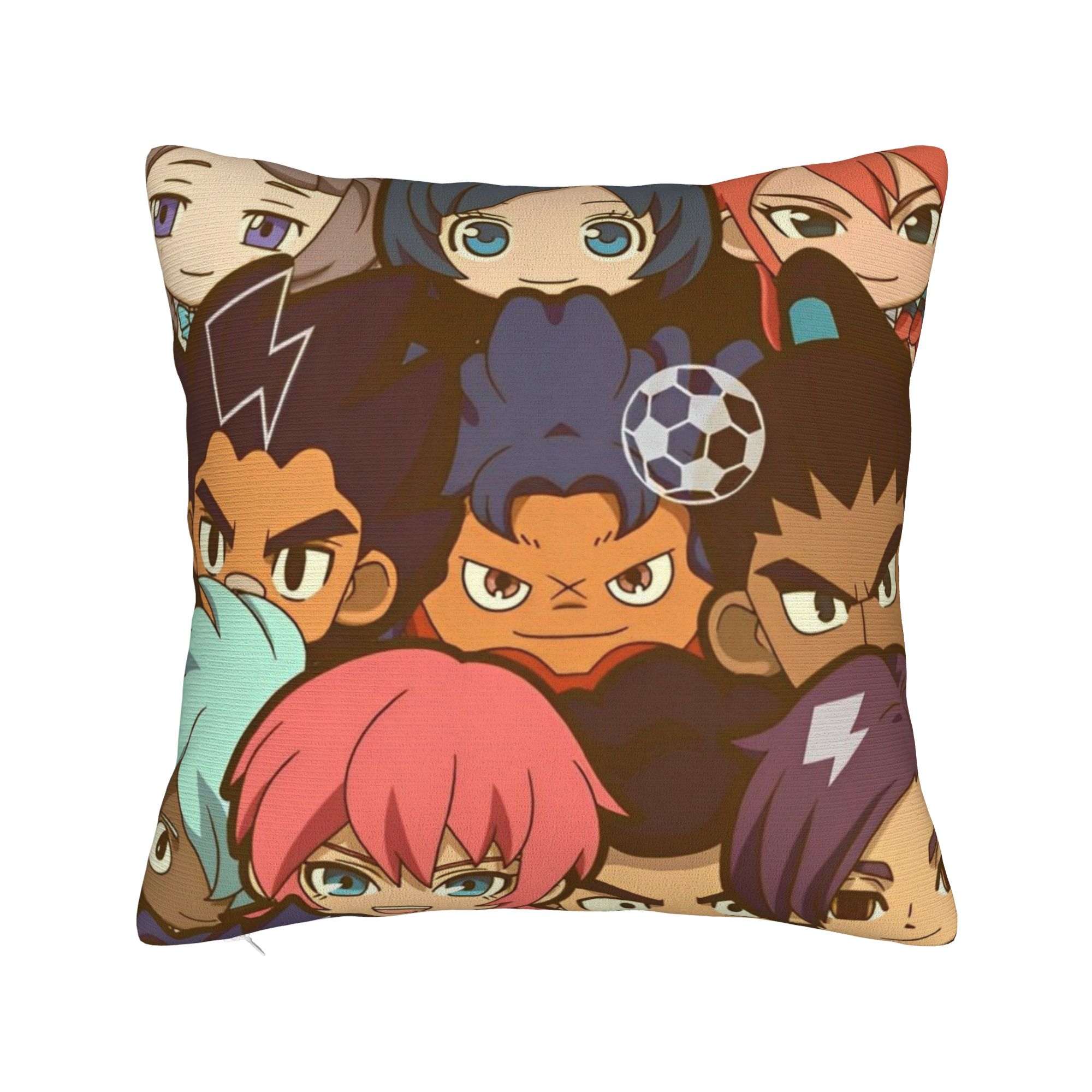 

Inazuma Eleven Anime Game Pillowcase Printed Polyester Cushion Cover Decor RPG Football Pillow Case Cover Home Zippered 12x12Inch