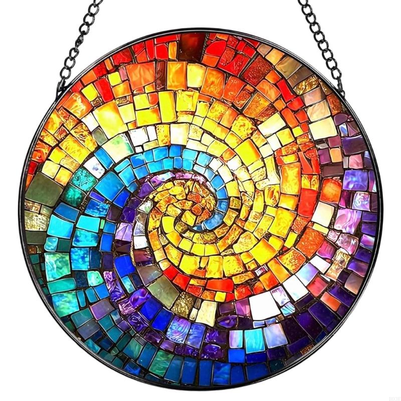 Colorful Glass Hanging Decorative Item Sun Catcher Glass Texture Suitable for Creates Colorful Effects in Various Room B03E