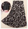 Women's Summer Midi Skirt with Lining - Elegant Swing Ice Silk for Middle-Aged and Elderly